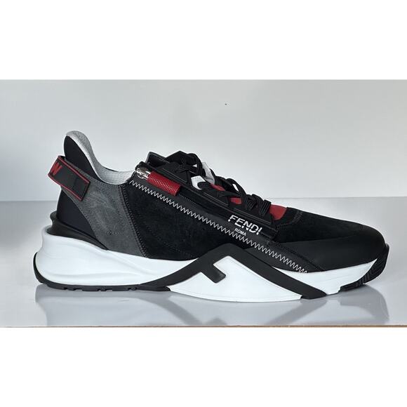 NIB $930 Fendi Flow Men\'s Leather/Fabric Sneakers Black 11 US (44 Eu) 7E1392 IT main image 14